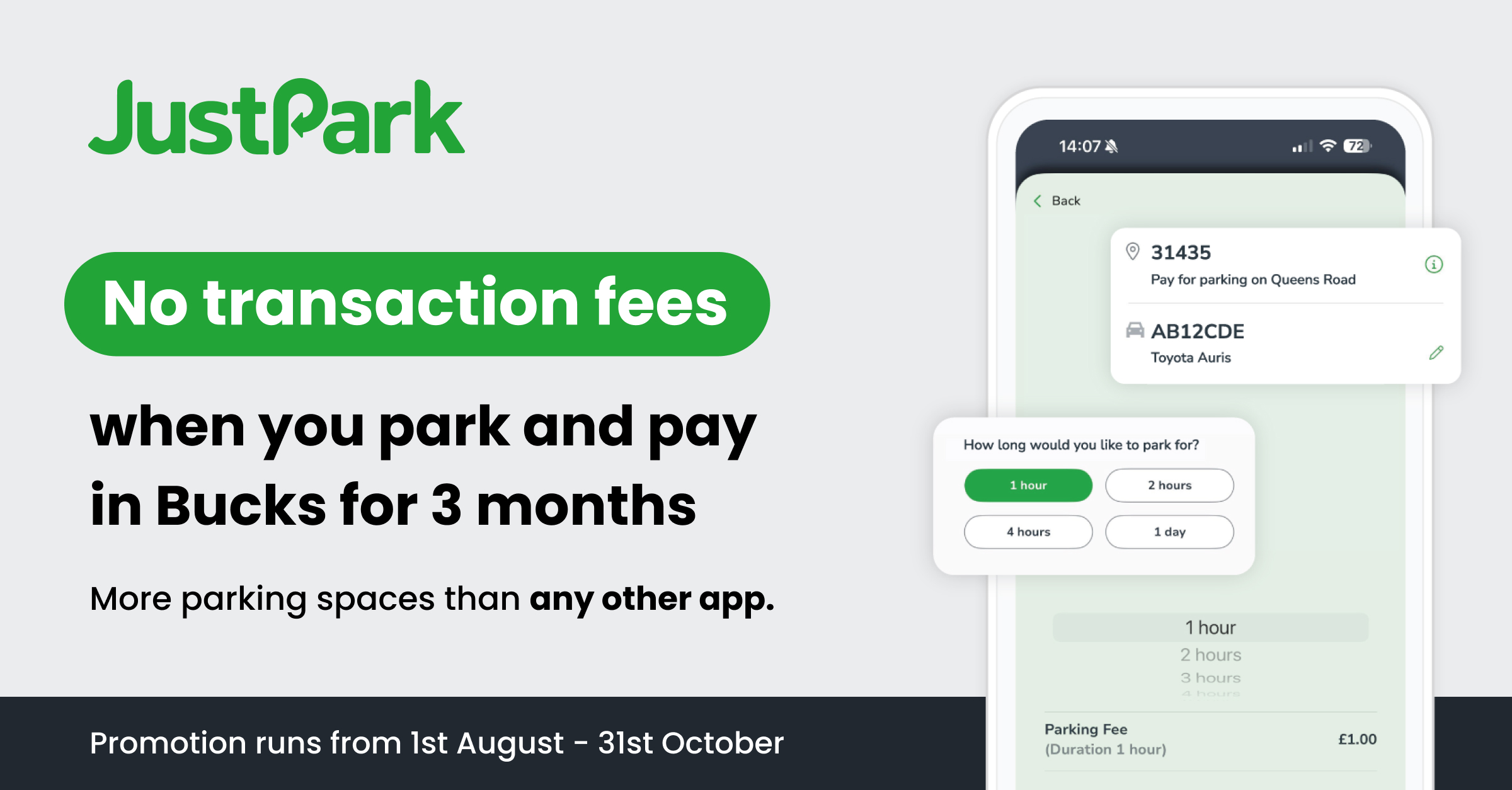 JustPark Waives Park & Pay Transaction Fees in Bucks from August